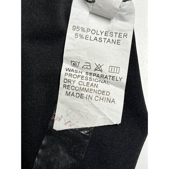 Black Halter Midi Dress With Adjustable Tie Back & Deep V-Neckline 95% Polyester - Picture 5 of 10